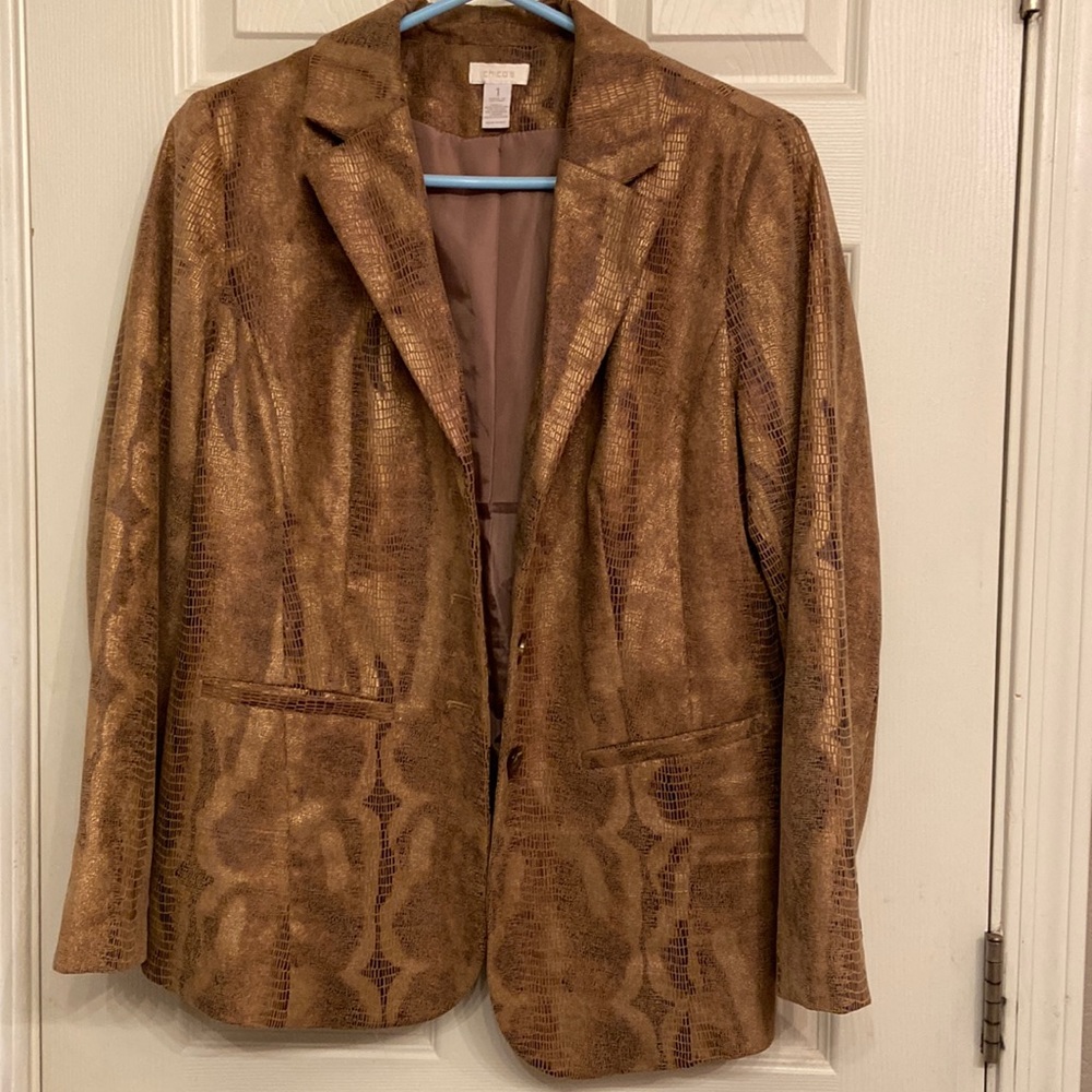 Chico’s snakeskin pattern blazer.